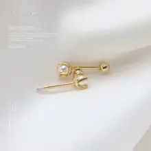 天然海水パール 迷你丸型ピアス【純銀製・繊細デザイン・女性用】