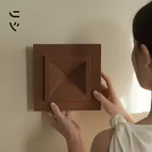 レトロデザインの木製フレームディスプレイ【栗石重なり・インテリア装飾用・テーブル用】