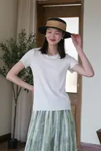 夏用 白色Tシャツ【レディース・丸首・通勤・カジュアル・ショートスリーブ】