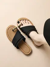 女性用 フラットトングサンダル【夏用・ビーチ外出・疲れにくいデザイン】