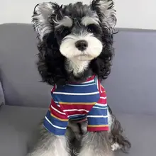 トレンドのアメリカンストライプ！小型犬用綿素材ペットTシャツ【春秋夏用・薄手】