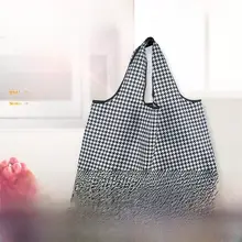 千鳥格デザインのエコバッグ【おしゃれなショッピングトート・折りたたみ・防水オックスフォード素材】