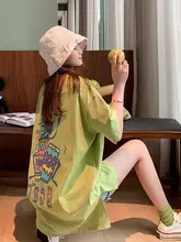 アボカドグリーンのコットンTシャツ【半袖・夏用・アメリカンヴィンテージスタイル・ミディアム丈】