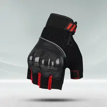 夏用 バイク用ハーフフィンガーグローブ【カーボンファイバー・通気性メッシュ・男女兼用】
