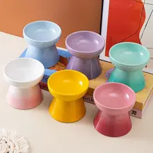高脚デザインの猫犬用陶器食器【安心設計・倒れにくい・水用・フード用】