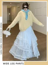 白色レースチュールスカート【夏用・ハイウエスト・Aライン・プリンセススカート・ふんわり】