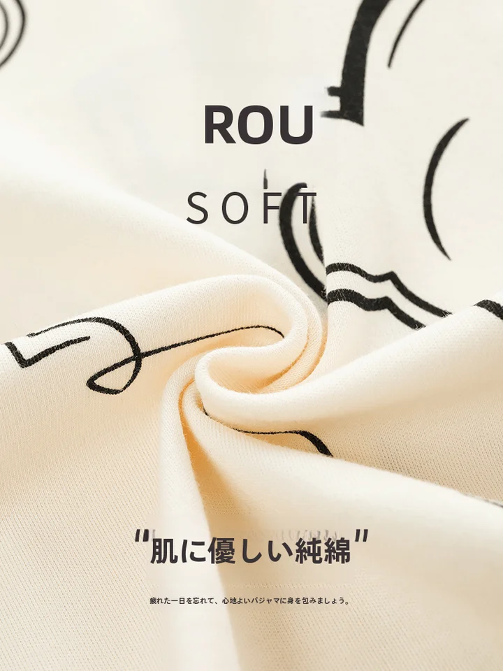 カップル用夏用コットンパジャマ【軽やかで快適・男女兼用】（セットアップ対応）