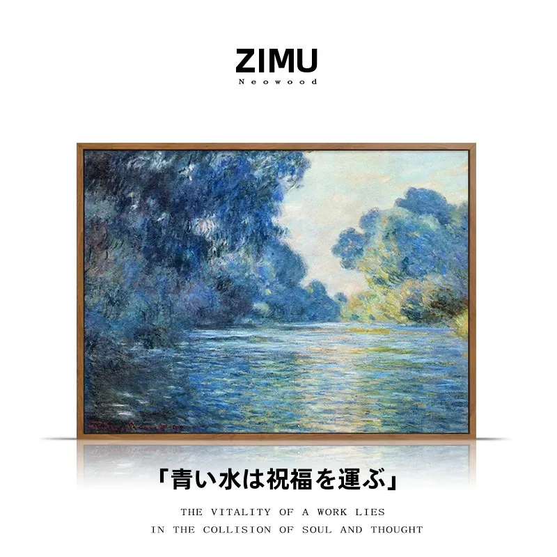 手描きアートのフランス風木製サイドキャビネット：茶室向けの美術収納スタイル