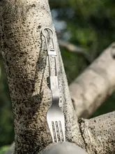 Naturehike タイタニウム合金製 携帯用折りたたみカトラリーセット【滑り止め付き・キャンプ・アウトドア用】