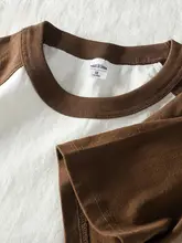アメリカンレトロ風 ラグラン袖 コットン短袖Tシャツ【夏用・ゆったり・カラーブロックデザイン・通気性】