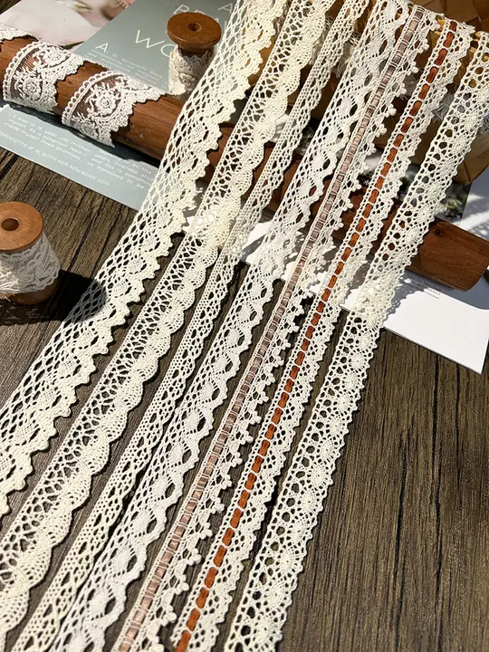繊細な片側無弾性細線コットンレース【全棉・ハンドメイド・DIY用布装飾】
