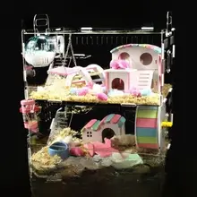 アクリル製 ハムスターケージ【透明デザイン・豪華二層・三層・大容量】
