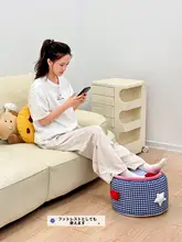 高級感あふれる布製収納スツール【リビング用・季節物やぬいぐるみ収納・足置き】