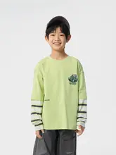 デザイナーコラボの男の子用Tシャツ【春秋用・極上の柔らかさ・重ね着スタイル】（セットアップ対応）