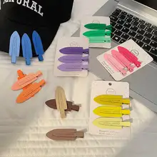 グラデーションカラーのメタルノンマークヘアクリップ【サイドバング・可愛いデザイン】