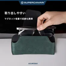 アルカンターラ製 車用サングラスホルダー【サンバイザークリップ収納】