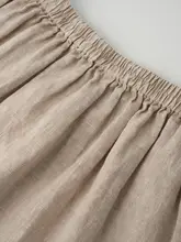 リネン素材のAラインスカート【雪花模様・ウエストゴム】（セットアップ対応）