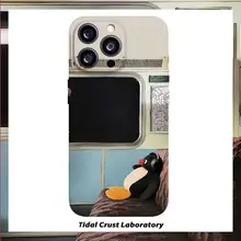 可愛いペンギンデザインのレトロフィルム風スマホケース【二合一タイプ・iPhone対応】