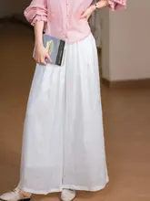 感ある大きめパンツ【苎麻とコットン混・ウエストゴム・カジュアルデザイン】