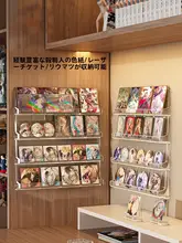 アクリル透明壁掛けディスプレイスタンド【階段型収納・バッジ用】