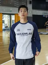 アウトドア用ドライフィット長袖Tシャツ【カラーブロック・防晒・バスケットボールトレーニング対応・ゆったりフィット】