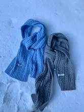 復古感のあるツイスト編みウィンター ストール【暖かさ抜群・女性用・ニット】
