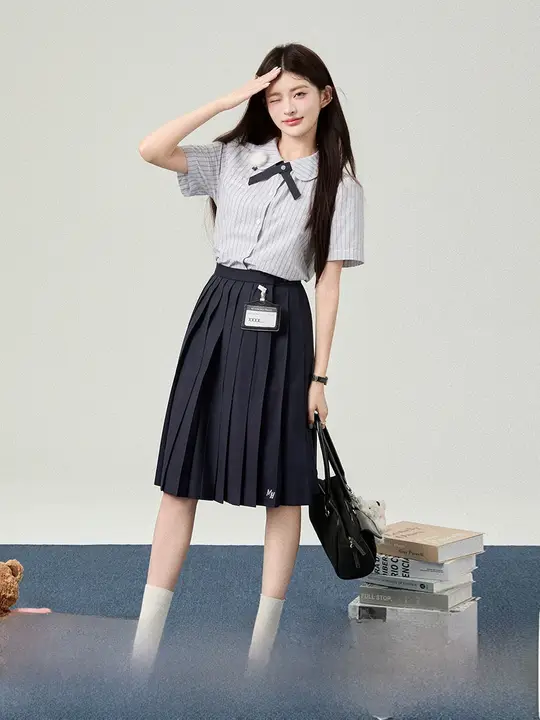 タイスタイルの学校制服【JKシャツ・学院風・ショートスリーブ・多色】（セットアップ対応）