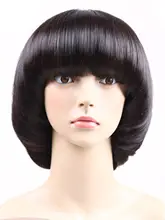 ショートボブヘアウィッグ【女性用・モダンデザイン・マッシュルームカット】