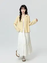 女性用イエローフード付きパーカー【春秋用・デザイン・ショート丈】