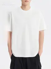 クール感のある半袖Tシャツ【蜂巣模様・ホワイトプリント・ラウンドネック・メンズ用】