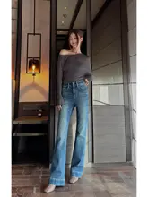 スタイルアップ！ハイウエストフィットデニムパンツ【フレアパンツ・クラシックスタイル・女性用】