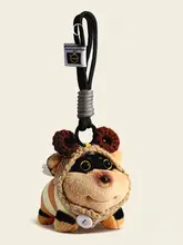 かわいいハチのデザインのふわふわキーホルダー【DIYバッグチャーム】