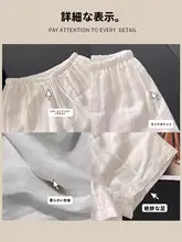 夏用白色リネンショートパンツ【女性用・軽量・ゆったりシルエット・Aライン・カジュアル・コットンリネン】