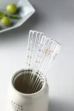 かわいい猫デザインの透明樹脂製箸【滑り止め付き・食器洗浄機対応】