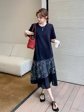 シルエット 薄手シフォンフラワードレス【夏用・ゆったり着心地・Tシャツドレス】（セットアップ対応）