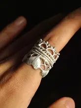 ハート型レースリング【手作り・S925シルバー・重ね付け可能】