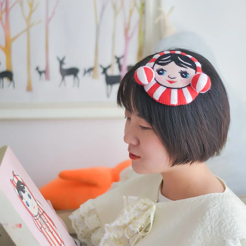 手作りフェルトキャップ マトリョーシカ風 ヘアクリップ付きの作り方とおすすめポイント
