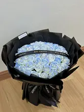 造花のソープフラワーブーケ【アイスブルー薔薇・誕生日・実用的ギフト】