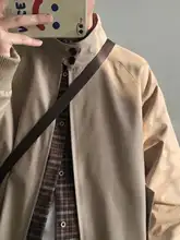 カジュアルフライトジャケット【カーキ・ビンテージ風・春秋用・立襟】