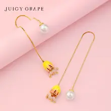 パールデザインのロングピアス【トレンド・フリンジ・フランス風】