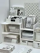 デスク用コーナー収納ラック【書籍・文房具用・コンパクトデザイン】