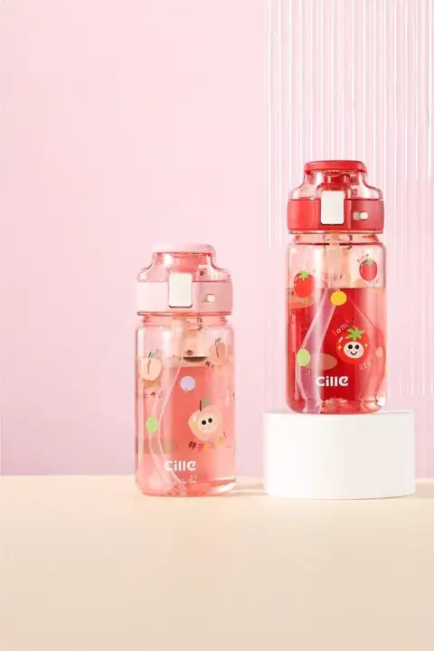 おしゃれな子供用トライタンストロー水筒【学生向け・夏用】