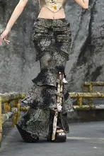 春の祭りにぴったり！中国風のタイダイフィッシュテールスカート【フィットデザイン】