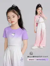 女児用 短袖シャツ【白色・薄手・グラデーションデザイン】
