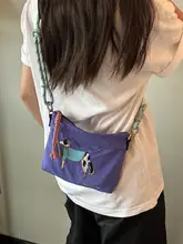 ボールチェーン付き刺繍ミニショルダーバッグ【犬柄・カジュアルデザイン】