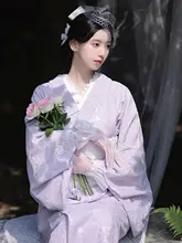 高級レースの大正ロマン風改良和服ドレス【淡い紫・ヴィンテージスタイル】