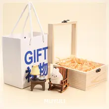 木製 彫刻 うさぎのデスクトップ置物【オフィスや車用にも最適】