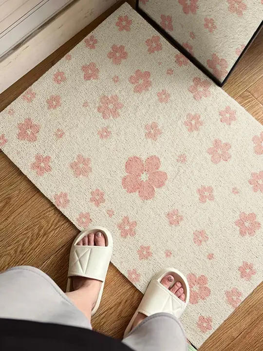 防水滑り止め玄関マット【カット可能・小花デザイン】