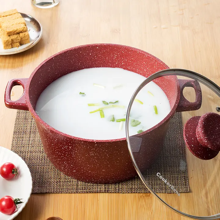 CookerBene グレー麦飯石 土鍋【電磁調理・ガス対応・厚手・両手持ち】