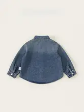 デニムシャツ キッズ ボーイズ 犬刺繍 ヴィンテージ ストリート カジュアル シンプル 春